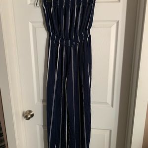 Blue and white jumpsuit